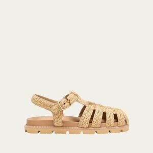 AUTHENTIC Prada Fussbett Raffia Fisherman Sandals Size 38 $1420